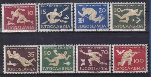Jugoslawien 1956 Olympische Spiele Mi.-Nr. 804-811 Satz kpl. gestempelt