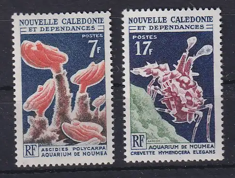 Neukaledonien 1964 Aquarium von Noumea 2 Werte Mi.-Nr. 402 und 404 **