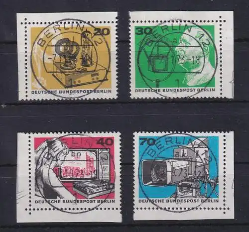 Berlin 1973 Rundfung Block-Einzelmarken Mi.-Nr. 455-58  je mit Voll-O BERLIN 12
