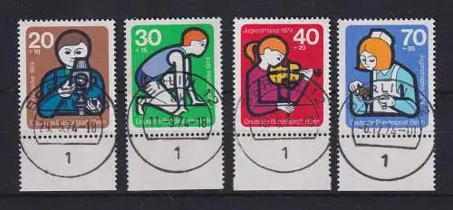 Berlin 1974 Jugend Mi.-Nr. 468-71 Unterrandstücke einheitlich O BERLIN 12 