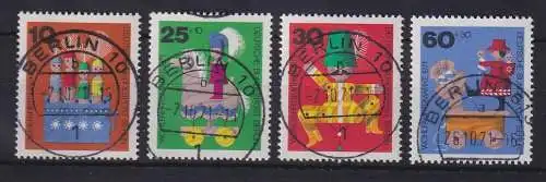 Berlin 1971 Holzspielzeug Mi.-Nr. 412-15 mit schönen BERLIN-Stempeln 