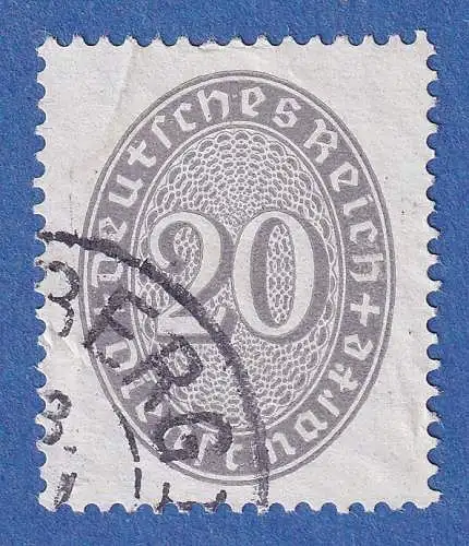 Deutsches Reich Dienstmarke 20 Pfg Mi-Nr 126Y mit LIEGENDEM WZ signiert Schlegel