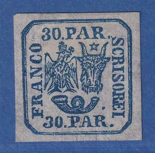 Rumänien 1864 Vereinigtes Wappen 30PAR. Mi.-Nr.10IIx ungebraucht *