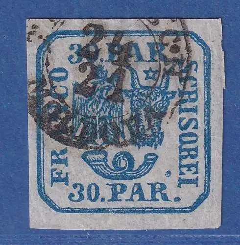 Rumänien 1864 Vereinigtes Wappen 30PAR. Mi.-Nr.10II gestempelt  ANSEHEN !