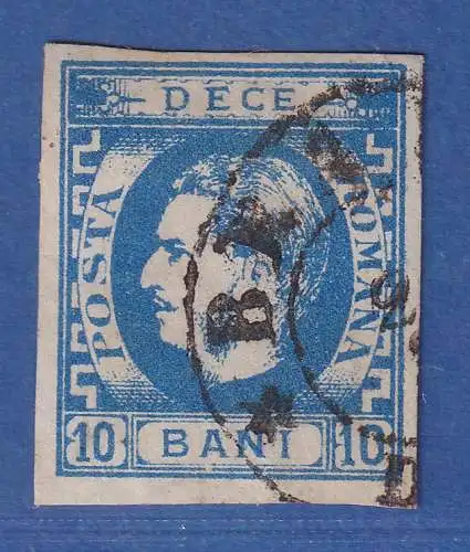 Rumänien 1869 Fürst Karl I. 10 Bani Mi-Nr. 22c indigo gestempelt