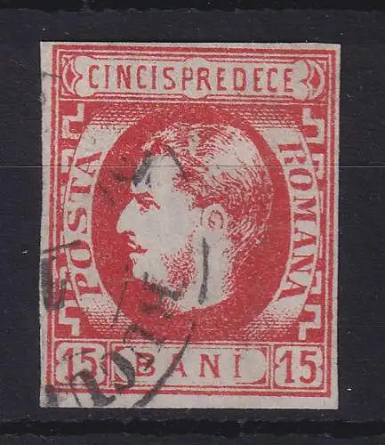 Rumänien 1869 Fürst Karl I. 10 Bani Mi-Nr. 23y gestempelt 