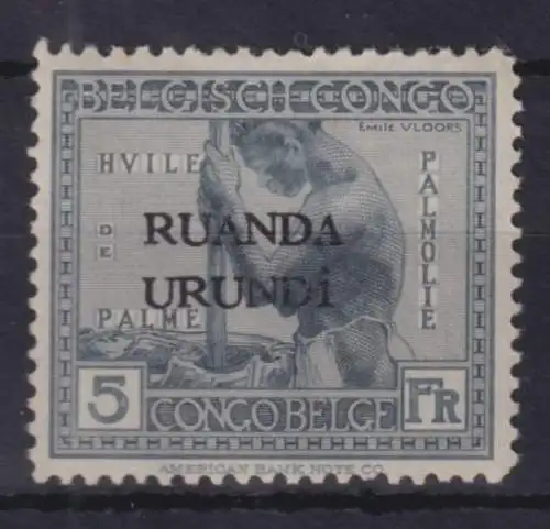 Ruanda-Urundi 1924 5Fr.  Mi.-Nr. 17 postfrisch ** / MNH