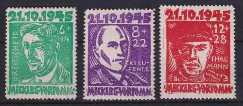 SBZ Mecklenburg-Vorpommern 1945 Opfer des Faschismus Mi.-Nr. 20-22 Satz ** 