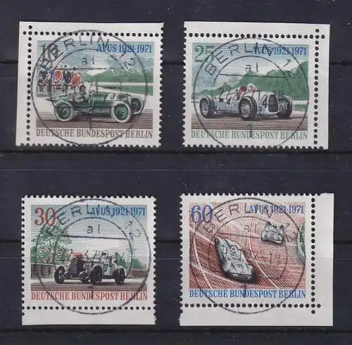 Berlin 1971 Avus Block-Einzelmarken Mi.-Nr. 397-400  je mit Voll-O BERLIN 12