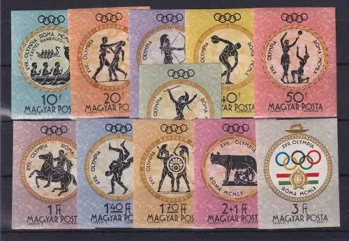 Ungarn 1960 Olympische Rom Mi.-Nr. 1686-1696 B Satz kpl.  postfrisch **