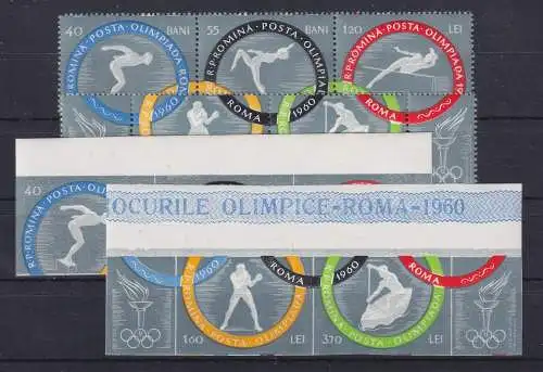 Rumänien 1960 Olympische Spiele in Rom Mi.-Nr. 1853-1858 A / B postfrisch **