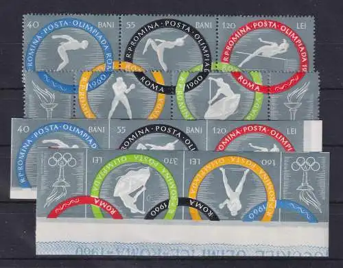 Rumänien 1960 Olympische Spiele in Rom Mi.-Nr 1853-1858 A / B postfrisch **
