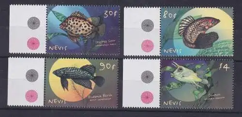 Nevis Mi.-Nr. 1497-1500 Fische Satz postfrisch ** / MNH 