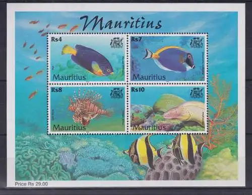 Mauritius 2000 Fische Mi.-Nr. Block 25 postfrisch ** / MNH 