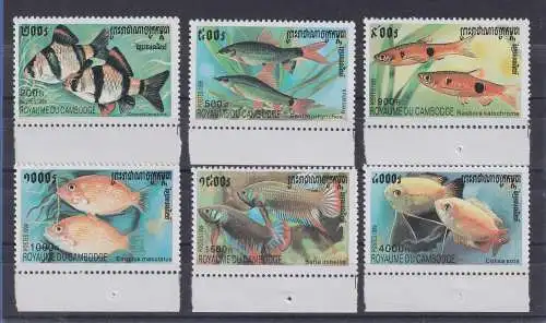 Kambodscha 1999 Fische Mi.-Nr. 1990-1995 postfrisch ** / MNH 