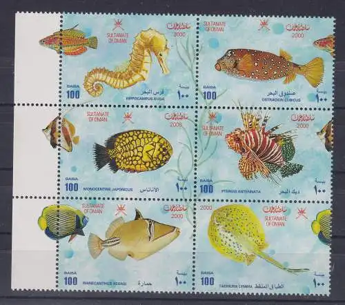 Oman 2000 Fische Mi.-Nr. 482-87 Satz  postfrisch ** / MNH 