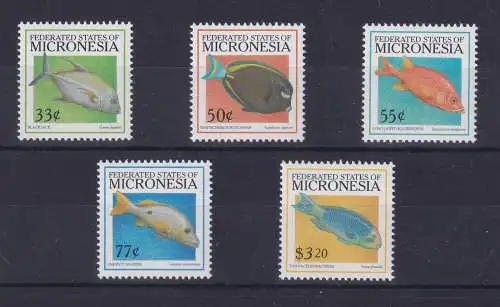 Mikronesien Fische Mi.-Nr. 696-700 Satz  postfrisch ** / MNH 