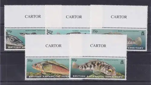 Britische Antarktis 1999 Fische Mi.-Nr. 288-92 Satz kpl. postfrisch **