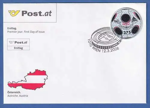 Österreich 2008 EM-Ball auf Polyurethan Mi.-Nr. 2722  auf offiziellem FDC 