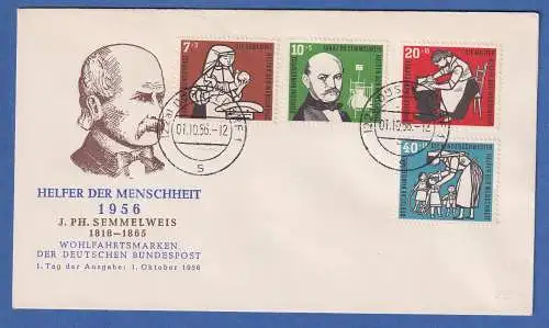 Bundesrepublik 1956 Wohlfahrt Kinderpflege Mi.-Nr. 243-46 auf FDC O DÜSSELDORF