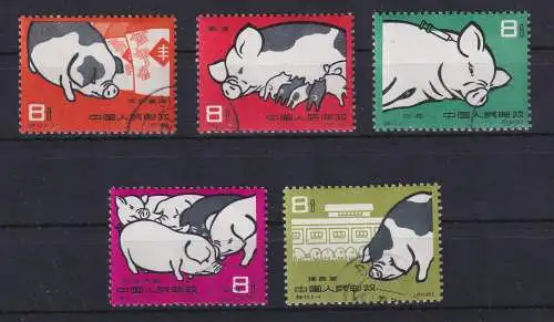 China VR 1960 Schweinezucht Mi.-Nr. 546-550 Satz gestempelt. China S40 set cpl.