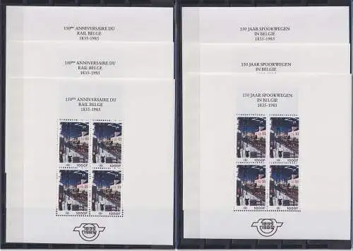 Belgien 1985 Eisenbahnpaketmarken Mi-Nr. Block 1-3 I / II  postfrisch ** RARITÄT