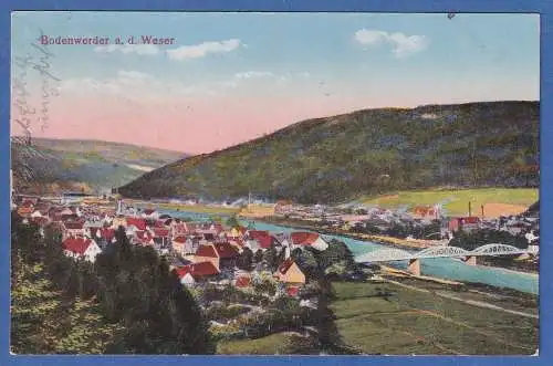 Alte AK Bodenwerder an der Weser, gelaufen 1924