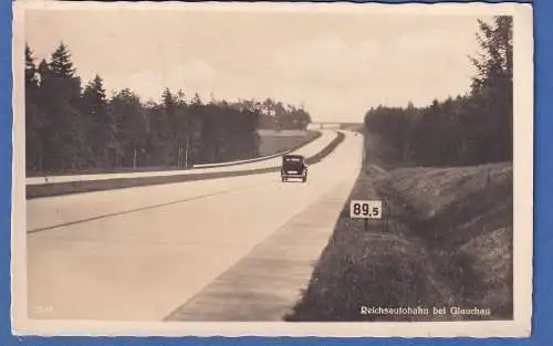 Alte AK Reichsautobahn bei Glauchau gelaufen 1914