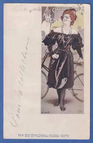 Alte AK Wiener Künstler-Postkarte PHILIPP & KRAMER  Carneval all Heil  1899 ?