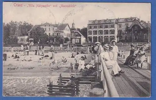 Alte AK Königsberg Cranz Villen Margarethe und Meeresblick gelaufen 1910