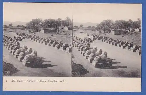 Alte AK Ägypten Karnak Avenue des Sphinx ungelaufen um 1900-1920 ? 