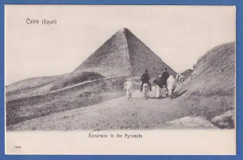 Alte AK Ägypten Exkursion zu den Pyramiden ungelaufen um 1900-1920 ? 