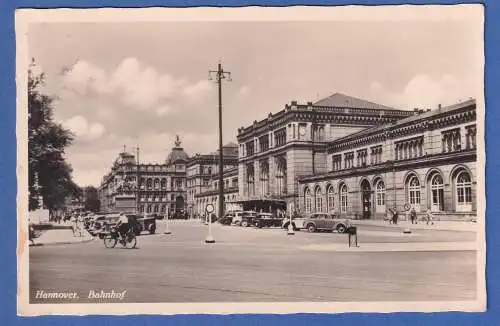 Alte AK Hannover Bahnhof gelaufen 1939
