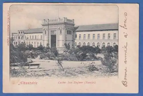 Alte AK Ägypten Alexandria Casino San Stefano (Ramleh)  gelaufen 1905 ?