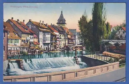 Alte AK Reutlingen Klein-Venedig gelaufen 1917 Feldpost