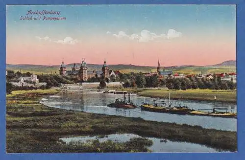 Alte AK Aschaffenburg Schloss mit Pompejanum ungelaufen um 1900-1920