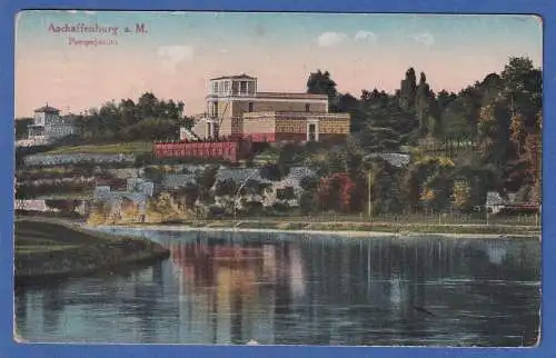 Alte AK Aschaffenburg Pompejanum gelaufen 1918 