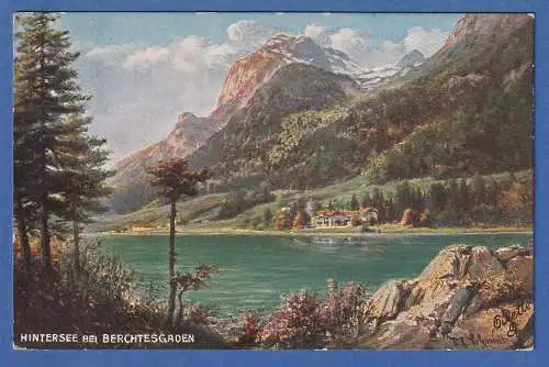 Alte AK Bayern Hintersee bei Berchtesgaden gelaufen 1910