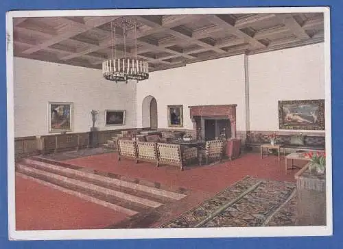 Alte AK Bayern Der Berghof Obersalzberg Große Halle ungelaufen um 1935-45
