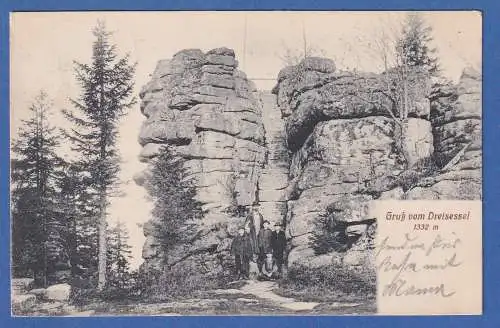 Alte AK Bayern Gruß vom Dreisessel Bayerischer Wald gelaufen 1912