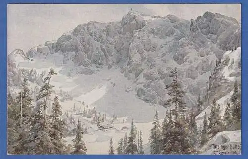 Alte AK Bayern Benediktenwand mit Tutzinger Hütte gelaufen 1921