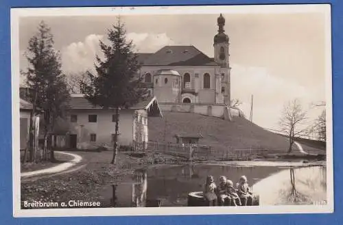 Alte AK Bayern Breitbrunn am Chiemsee gelaufen 1940, NS-O Schießplatz Chiemsee