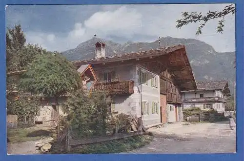 Alte AK Bayern Garmisch Bauernhausen Blick auf den Kramer, ungelaufen 