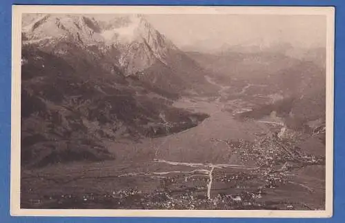 Alte AK Bayern Garmisch-Partenkirchen Blick vom Wankhaus ungelaufen 