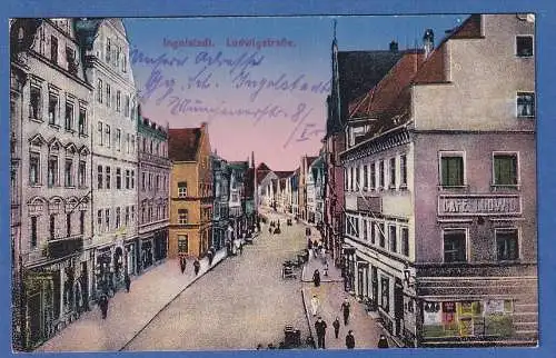 Alte AK Bayern Ingolstadt Ludwigstrasse  gel. 1931