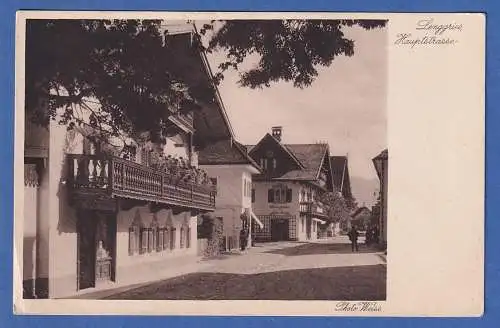 Alte AK Bayern Lenggries Hauptstraße gelaufen um 1928