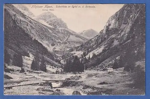 Alte AK Bayern Allgäuer Alpen Talschluss im Oytal mit dem Gutenalp, gel. 1916