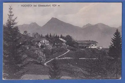 Alte AK Bayern Hocheck bei Oberaudorf gelaufen 1919