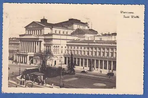Alte AK Polen Warschau / Warszawa  Teate Theater Wielki  gelaufen 