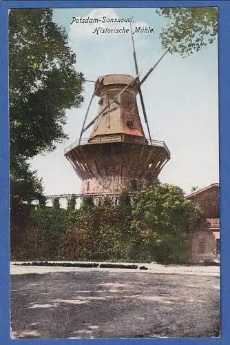 Alte AK Berlin Potsdam Sanssouci historische Mühle , ungelaufen 